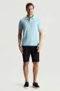 Saf Pamuk Açık Mavi Polo Yaka T-Shirt