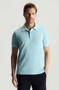 Saf Pamuk Açık Mavi Polo Yaka T-Shirt