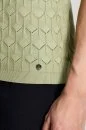 Saf Pamuk Ajur Örgü Desenli Açık Yeşil Triko Polo