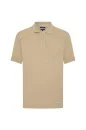 Saf Pamuk Bej Polo Yaka T-Shirt