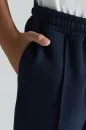 Saf Pamuk Beli Lastikli Lacivert Jogger Çocuk Pantolon - Thumbnail