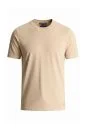 Saf Pamuk Bisiklet Yaka Bej T-Shirt