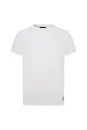 Saf Pamuk Bisiklet Yaka Beyaz Basic T-Shirt - Thumbnail