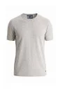 Saf Pamuk Bisiklet Yaka Gri Triko T-Shirt