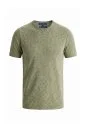 Saf Pamuk Bisiklet Yaka Haki Triko T-Shirt