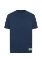 Saf Pamuk Bisiklet Yaka Lacivert Basic T-Shirt - Thumbnail