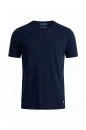Saf Pamuk Bisiklet Yaka Lacivert Triko T-Shirt