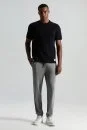 Saf Pamuk Bisiklet Yaka Siyah Basic T-Shirt - Thumbnail
