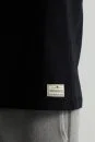 Saf Pamuk Bisiklet Yaka Siyah Basic T-Shirt - Thumbnail