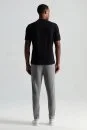 Saf Pamuk Bisiklet Yaka Siyah Basic T-Shirt - Thumbnail