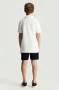 Saf Pamuk Havlu Kumaş Beyaz Polo Yaka Çocuk T-Shirt