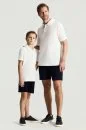 Saf Pamuk Havlu Kumaş Beyaz Polo Yaka Çocuk T-Shirt