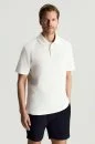 Saf Pamuk Havlu Kumaş Beyaz Polo Yaka T-Shirt
