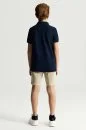 Saf Pamuk Lacivert Polo Yaka Çocuk T-Shirt