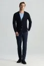 Saf Pamuk Lacivert Regular Fit Chino Pantolon - Thumbnail
