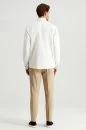 Saf Pamuk Metal Düğmeli Beyaz Ceket Gömlek