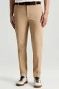 Saf Pamuk Mikro Desenli Bej Relax Chino Pantolon