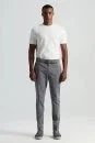 Saf Pamuk Orta Gri Regular Fit Chino Pantolon - Thumbnail