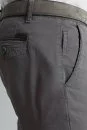 Saf Pamuk Orta Gri Regular Fit Chino Pantolon - Thumbnail