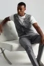 Saf Pamuk Orta Gri Regular Fit Chino Pantolon - Thumbnail