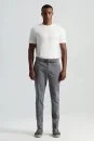 Saf Pamuk Orta Gri Regular Fit Chino Pantolon - Thumbnail