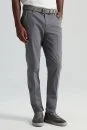 Saf Pamuk Orta Gri Regular Fit Chino Pantolon - Thumbnail