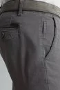 Saf Pamuk Orta Gri Regular Fit Chino Pantolon - Thumbnail