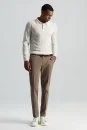 Saf Pamuk Tütün Rengi Regular Fit Chino Pantolon - Thumbnail