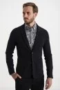 Siyah Extrafine Merino Triko Blazer Ceket - Thumbnail