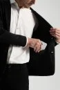 Extrafine Merino Siyah Triko Blazer Ceket - Thumbnail