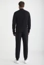 Siyah Fermuarlı Merino Yün Activewear Triko - Thumbnail