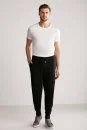 Siyah Merino Yün Activewear Triko Pantolon - Thumbnail