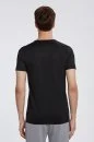 V Yaka Siyah Basic T-Shirt