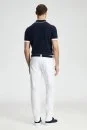 Pamuk Karışım Slim Fit 5 Cep Beyaz Chino Pantolon - Thumbnail
