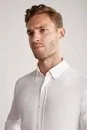 Slim Fit Beyaz Spor Gömlek - Thumbnail