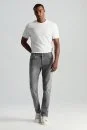 Saf Pamuk Slim Fit Gri Denim Pantolon - Thumbnail
