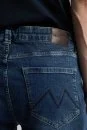Saf Pamuk Slim Fit Lacivert Taşlanmış Denim Pantolon - Thumbnail