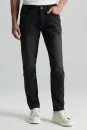 Saf Pamuk Slim Fit Siyah Denim Pantolon - Thumbnail