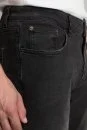 Saf Pamuk Slim Fit Siyah Denim Pantolon - Thumbnail