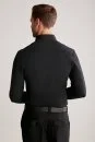 Slim Fit Siyah Spor Gömlek - Thumbnail