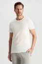 Superfine Pamuk Bisiklet Yaka Beyaz Basic T-Shirt