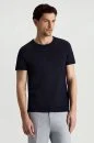 Superfine Pamuk Bisiklet Yaka Lacivert Basic T-Shirt