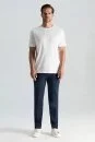 Supima Pamuk Bisiklet Yaka Tencel Beyaz T-Shirt - Thumbnail