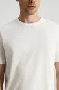 Supima Pamuk Bisiklet Yaka Tencel Beyaz T-Shirt
