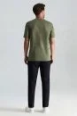 Supima Pamuk Bisiklet Yaka Tencel Haki T-Shirt - Thumbnail