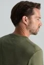 Supima Pamuk Bisiklet Yaka Tencel Haki T-Shirt - Thumbnail