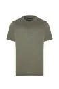 Supima Pamuk Bisiklet Yaka Tencel Haki T-Shirt - Thumbnail
