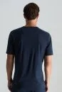 Supima Pamuk Bisiklet Yaka Tencel Lacivert T-Shirt - Thumbnail