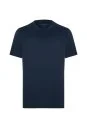 Supima Pamuk Bisiklet Yaka Tencel Lacivert T-Shirt - Thumbnail