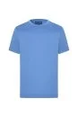 Supima Pamuk Bisiklet Yaka Tencel Mavi Çocuk T-Shirt - Thumbnail
